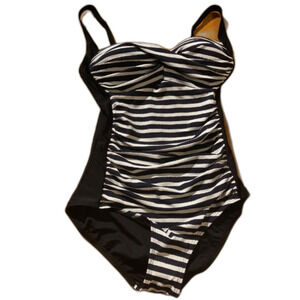 Emerald Bay Women's Gathered Front One Piece Swimsuit - Size 12